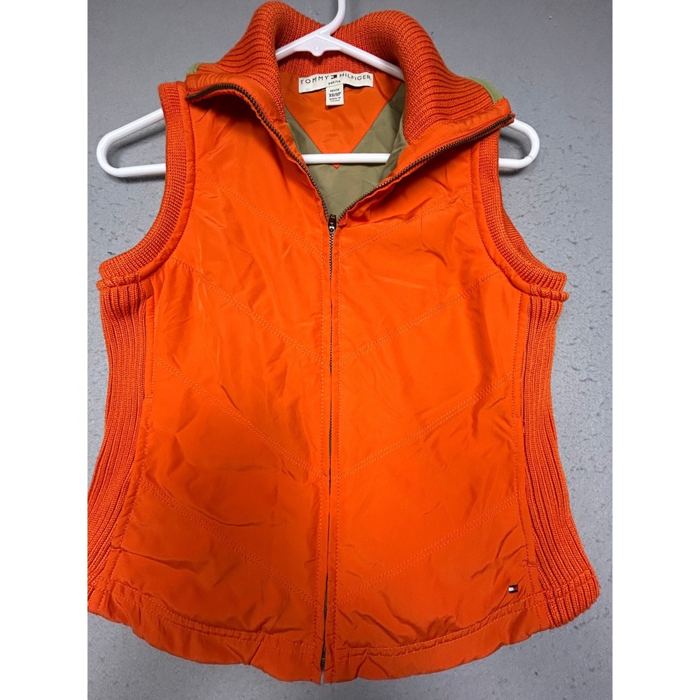 Tommy Hilfiger Puffer Vest Polyester Orange XS/XP Womens